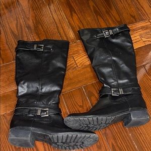 Rampage black faux leather boots